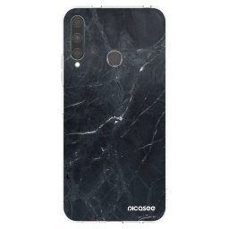 Átlátszó szilikon tok az alábbi mobiltelefonokra Huawei P40 Lite E - Black marble
