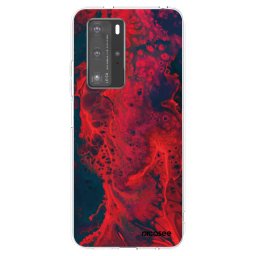 Átlátszó szilikon tok az alábbi mobiltelefonokra Huawei P40 Pro - Organic red