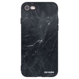 Fekete szilikon tok az alábbi mobiltelefonokra Apple iPhone SE 2020 - Black marble