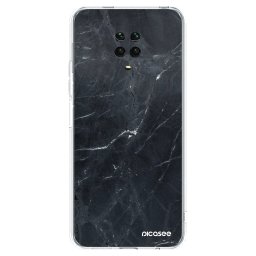 Átlátszó szilikon tok az alábbi mobiltelefonokra Xiaomi Redmi Note 9 Pro - Black marble