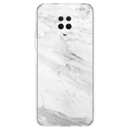 Átlátszó szilikon tok az alábbi mobiltelefonokra Xiaomi Redmi Note 9 Pro - White marble