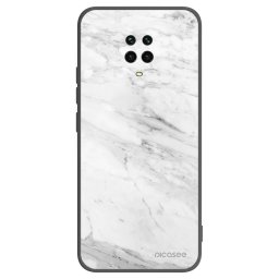 Fekete szilikon tok az alábbi mobiltelefonokra Xiaomi Redmi Note 9 Pro - White marble