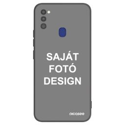 Fekete szilikon tok az alábbi mobiltelefonokra Samsung Galaxy M21 M215F - Saját fotó/motívum