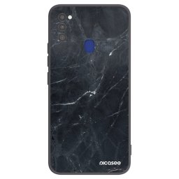Fekete szilikon tok az alábbi mobiltelefonokra Samsung Galaxy M21 M215F - Black marble