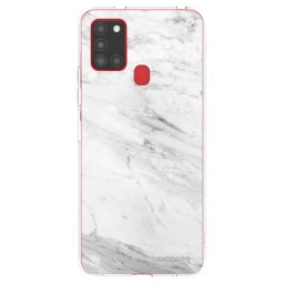 Átlátszó szilikon tok az alábbi mobiltelefonokra Samsung Galaxy A21s - White marble