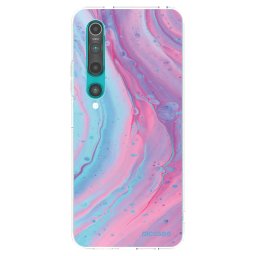Átlátszó szilikon tok az alábbi mobiltelefonokra Xiaomi Mi 10 - Pink liquid