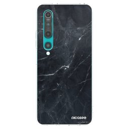 Átlátszó szilikon tok az alábbi mobiltelefonokra Xiaomi Mi 10 - Black marble
