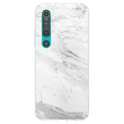 Átlátszó szilikon tok az alábbi mobiltelefonokra Xiaomi Mi 10 - White marble