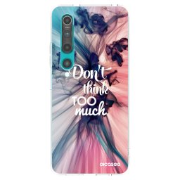 Átlátszó szilikon tok az alábbi mobiltelefonokra Xiaomi Mi 10 - Don't think TOO much