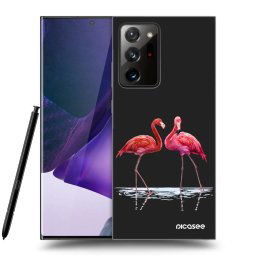 Fekete szilikon tok az alábbi mobiltelefonokra Samsung Galaxy Note 20 Ultra - Flamingos couple