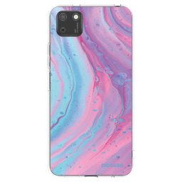 Átlátszó szilikon tok az alábbi mobiltelefonokra Huawei Y5P - Pink liquid