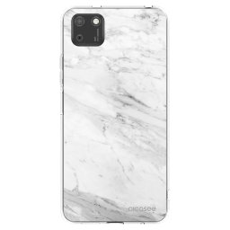 Átlátszó szilikon tok az alábbi mobiltelefonokra Huawei Y5P - White marble