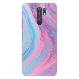 Átlátszó szilikon tok az alábbi mobiltelefonokra Xiaomi Redmi 9 - Pink liquid