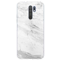 Átlátszó szilikon tok az alábbi mobiltelefonokra Xiaomi Redmi 9 - White marble
