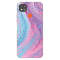 Átlátszó szilikon tok az alábbi mobiltelefonokra Xiaomi Redmi 9C - Pink liquid