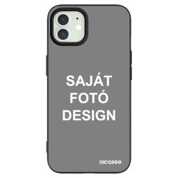 Fekete szilikon tok az alábbi mobiltelefonokra Apple iPhone 12 - Saját fotó/motívum