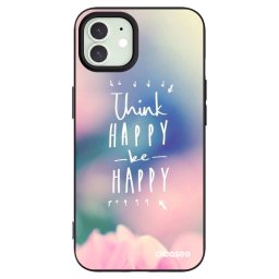 Fekete szilikon tok az alábbi mobiltelefonokra Apple iPhone 12 - Think happy be happy