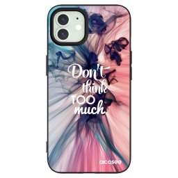 Fekete szilikon tok az alábbi mobiltelefonokra Apple iPhone 12 - Don't think TOO much