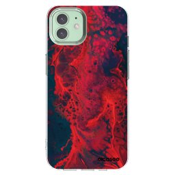 Átlátszó szilikon tok az alábbi mobiltelefonokra Apple iPhone 12 - Organic red