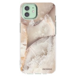 Átlátszó szilikon tok az alábbi mobiltelefonokra Apple iPhone 12 - Cream marble