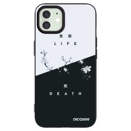 Fekete szilikon tok az alábbi mobiltelefonokra Apple iPhone 12 Pro - Life - Death