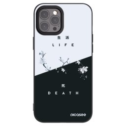 Fekete szilikon tok az alábbi mobiltelefonokra Apple iPhone 12 Pro Max - Life - Death