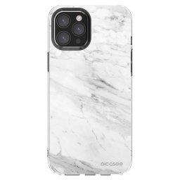 Átlátszó szilikon tok az alábbi mobiltelefonokra Apple iPhone 12 Pro Max - White marble