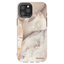 Átlátszó szilikon tok az alábbi mobiltelefonokra Apple iPhone 12 Pro Max - Cream marble