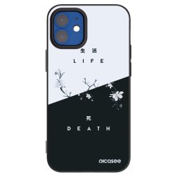 Fekete szilikon tok az alábbi mobiltelefonokra Apple iPhone 12 mini - Life - Death