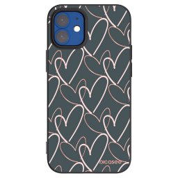 Fekete szilikon tok az alábbi mobiltelefonokra Apple iPhone 12 mini - Lots of love