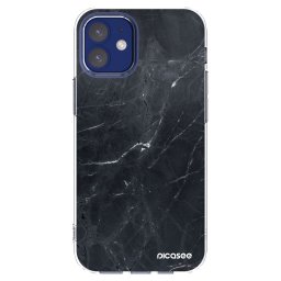 Átlátszó szilikon tok az alábbi mobiltelefonokra Apple iPhone 12 mini - Black marble