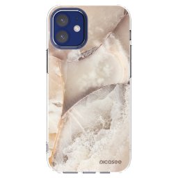 Átlátszó szilikon tok az alábbi mobiltelefonokra Apple iPhone 12 mini - Cream marble