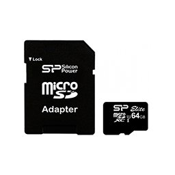 Silicon Power MicroSDXC UHS-1 Elite 64GB CL10+ad adapter