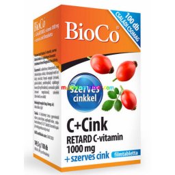 C+CINK Retard 100 db filmtabletta, 1000 mg C-vitamin és 15 mg szerves kötésű cink, Családi csomag - BioCo