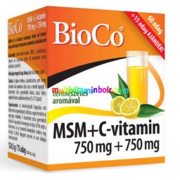 MSM 750 mg és C-vitamin 750 mg italpor 75 adag, citrom ízű, édesítőszerrel l-aszkorbinsav - BioCo