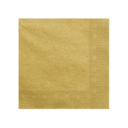 Szalvéta, arany, 3 rétegű, 40X40cm, 20db
