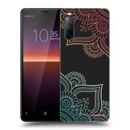 Fekete szilikon tok az alábbi mobiltelefonokra Sony Xperia 10 II - Flowers pattern