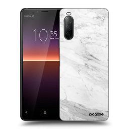 Fekete szilikon tok az alábbi mobiltelefonokra Sony Xperia 10 II - White marble