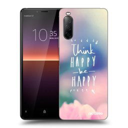 Fekete szilikon tok az alábbi mobiltelefonokra Sony Xperia 10 II - Think happy be happy
