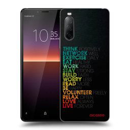 Fekete szilikon tok az alábbi mobiltelefonokra Sony Xperia 10 II - Motto life