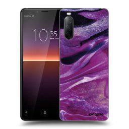Fekete szilikon tok az alábbi mobiltelefonokra Sony Xperia 10 II - Purple glitter