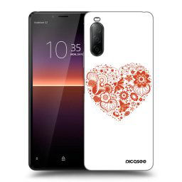 Fekete szilikon tok az alábbi mobiltelefonokra Sony Xperia 10 II - Big heart