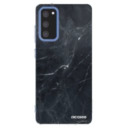 Átlátszó szilikon tok az alábbi mobiltelefonokra Samsung Galaxy S20 FE - Black marble
