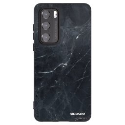 Fekete szilikon tok az alábbi mobiltelefonokra Huawei P40 - Black marble