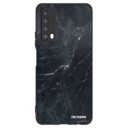 Fekete szilikon tok az alábbi mobiltelefonokra Huawei P Smart 2021 - Black marble