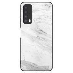 Fekete szilikon tok az alábbi mobiltelefonokra Huawei P Smart 2021 - White marble
