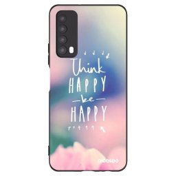 Fekete szilikon tok az alábbi mobiltelefonokra Huawei P Smart 2021 - Think happy be happy