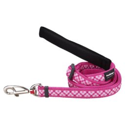 Red Dingo Gingham Hot Pink póráz 100-180 cm Medium