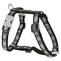 Red Dingo Paw Impressions Black Dog hám Medium