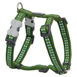 Red Dingo Reflective Green Dog hám Medium